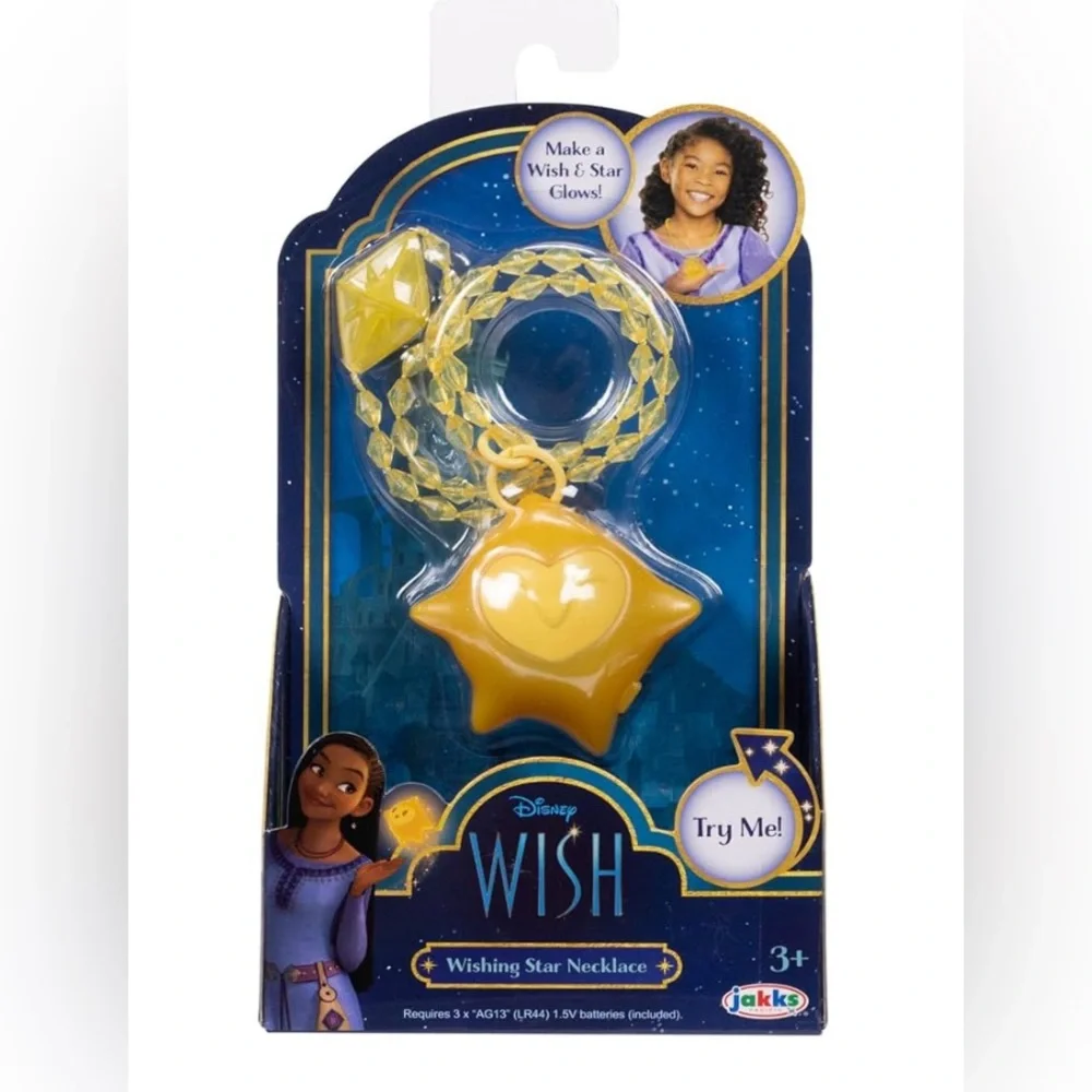 Disney's Wish Wishing Star Necklace with Light Up Feature NIP